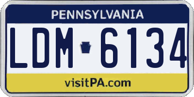 PA license plate LDM6134