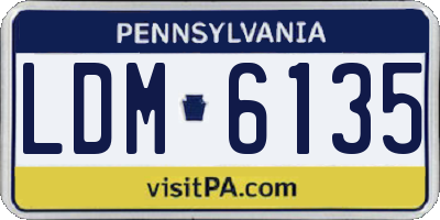 PA license plate LDM6135