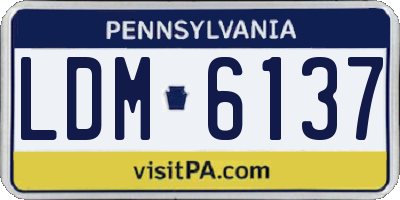 PA license plate LDM6137