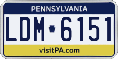 PA license plate LDM6151