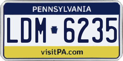 PA license plate LDM6235