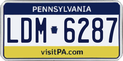 PA license plate LDM6287