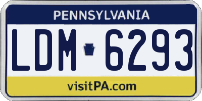 PA license plate LDM6293