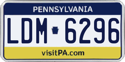 PA license plate LDM6296
