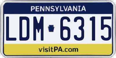 PA license plate LDM6315