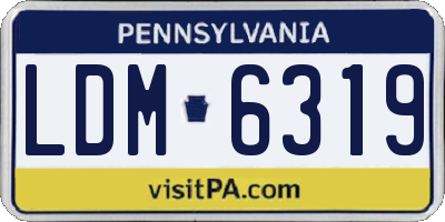 PA license plate LDM6319