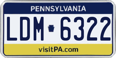 PA license plate LDM6322