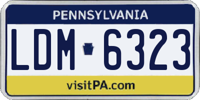 PA license plate LDM6323