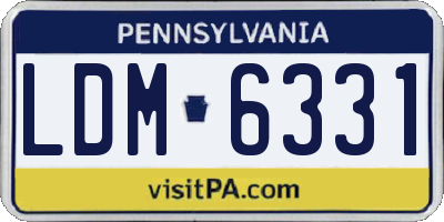 PA license plate LDM6331