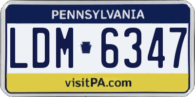 PA license plate LDM6347