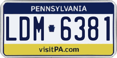PA license plate LDM6381