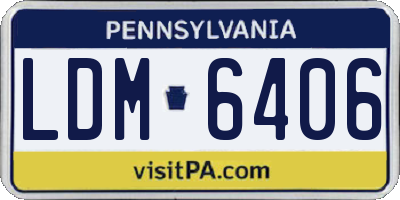 PA license plate LDM6406