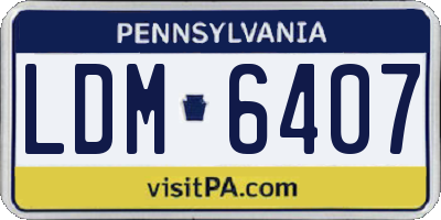 PA license plate LDM6407