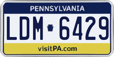 PA license plate LDM6429