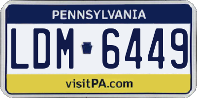 PA license plate LDM6449