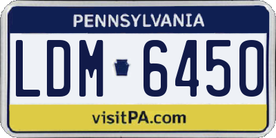 PA license plate LDM6450