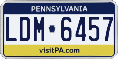 PA license plate LDM6457