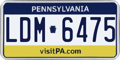 PA license plate LDM6475