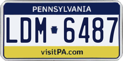 PA license plate LDM6487