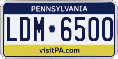 PA license plate LDM6500
