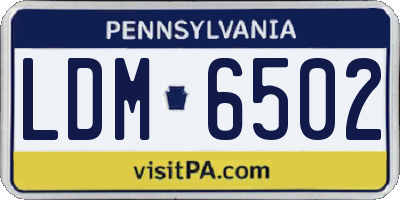 PA license plate LDM6502