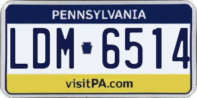 PA license plate LDM6514