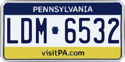 PA license plate LDM6532
