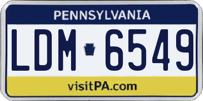 PA license plate LDM6549