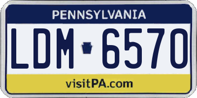 PA license plate LDM6570