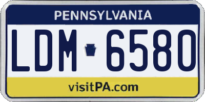 PA license plate LDM6580