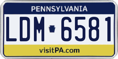 PA license plate LDM6581