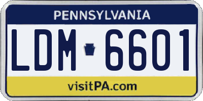 PA license plate LDM6601