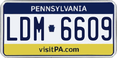 PA license plate LDM6609