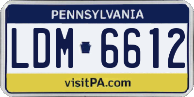 PA license plate LDM6612