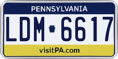 PA license plate LDM6617