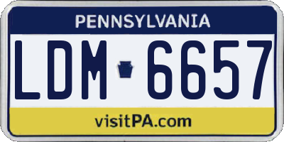 PA license plate LDM6657