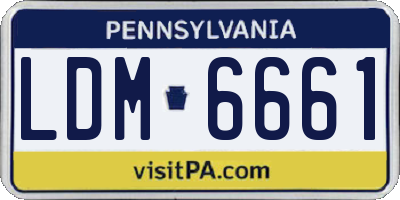 PA license plate LDM6661