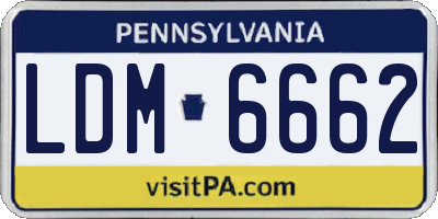 PA license plate LDM6662