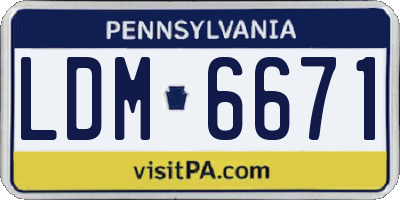 PA license plate LDM6671