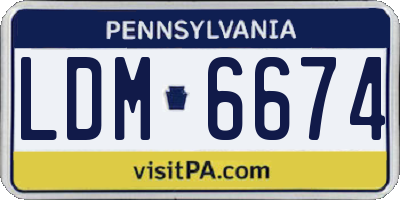 PA license plate LDM6674
