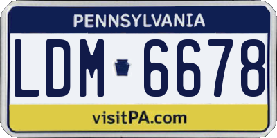 PA license plate LDM6678