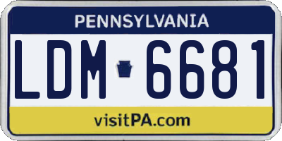 PA license plate LDM6681