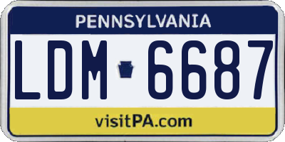 PA license plate LDM6687