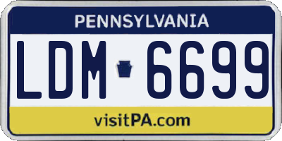 PA license plate LDM6699