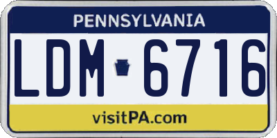 PA license plate LDM6716