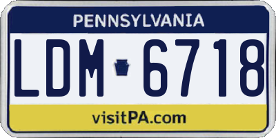 PA license plate LDM6718