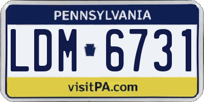 PA license plate LDM6731