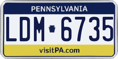 PA license plate LDM6735