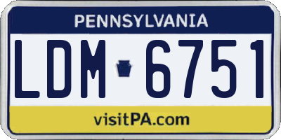 PA license plate LDM6751