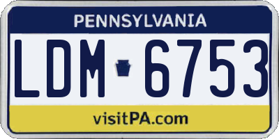 PA license plate LDM6753